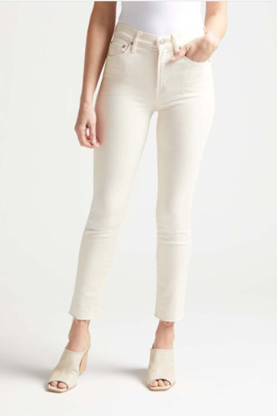 EDWIN Bree Straight Jeans in Ivory Vanilla // 25